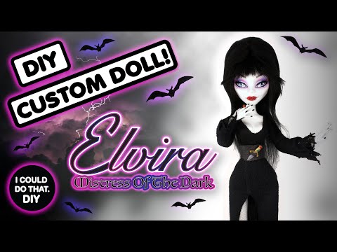 ELVIRA MISTRESS OF THE DARK!!! MONSTER HIGH REPAINT! DIY CUSTOM GHOULIA YELPS DOLL