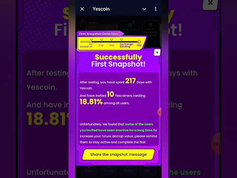 First Snapshot Done | YesCoin update | #first #snapshot #done #yescoin #update #listingdate #Final