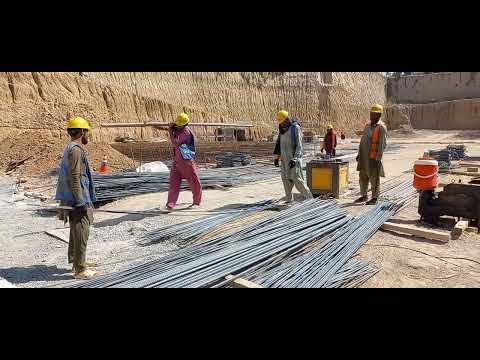 Construction work reinforcement steel excavation and formwork