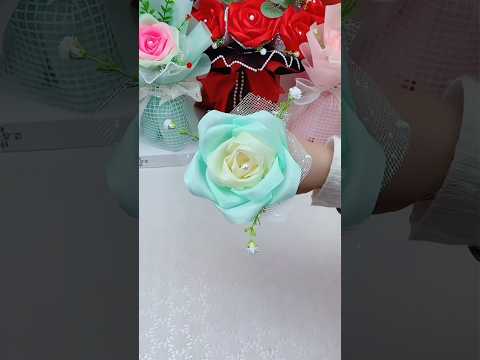 DIY ribbon rose flower gift#diy #flowers #gift #craft #handmadegifts #rose #diycrafts #ribbon #diy