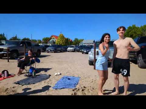 Walking on the Port Dover beach Ontario Canada