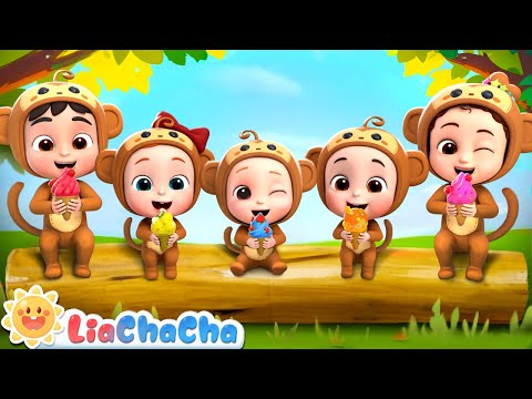 Five Little Monkeys Eating Ice Cream | EP96 | Kids Songs & Nursery Rhymes | LiaChaCha