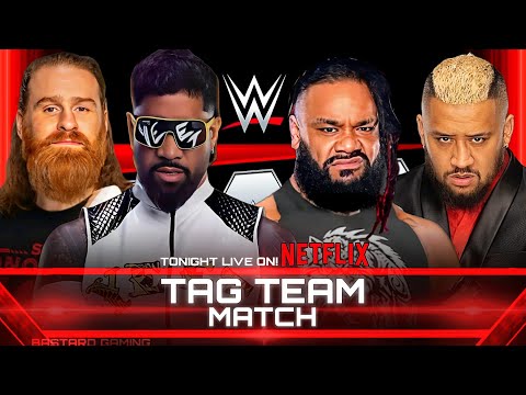 WWE 2K24 | Sami Zayn & Jey Uso VS Jacob Fatu & Solo Sikoa - Tornado Tag Team Match | Raw