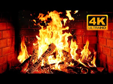 🔥 Cozy Fireplace 4K (12 HOURS). Fireplace with Crackling Fire Sounds. Fireplace Ambience