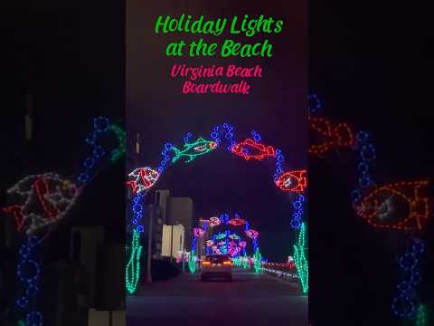 Holiday Lights at the Beach #shorts #virginiabeach #holidaylights #christmaslights #boardwalk #ocean