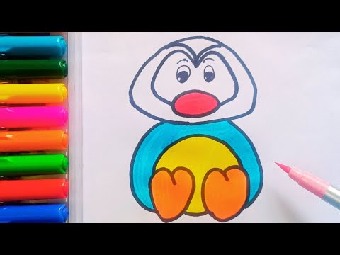 Drawing and Painting  Baby Penguin for Kids Toddlers | Simple Drawing, Coloring #drawing