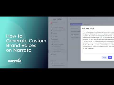 How to Generate Custom Brand Voices on Narrato