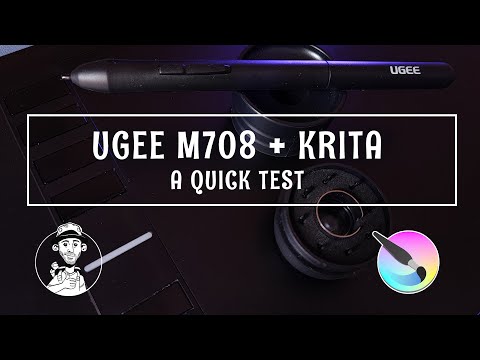 Testing the Ugee M708 in Krita - and a very quick gold orb painting tutorial