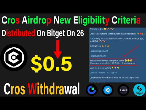 Cros Airdrop New Eligibility Criteria | Cros Listing Date & Withdraw Confirm | Cros Airdrop #crypto