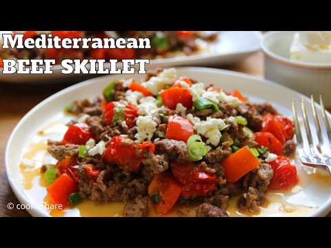 20 Min Mediterranean Ground Beef Skillet - A Must Try!