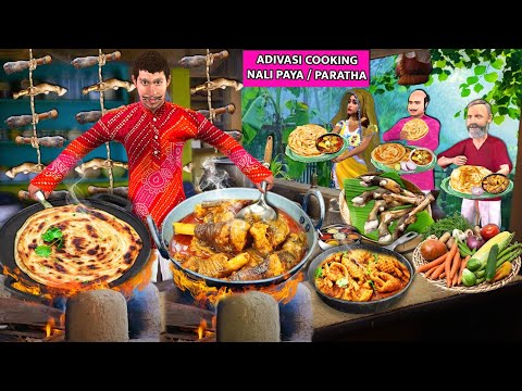 Nalli Paya Paratha Street Food Cooking Recipe by Adivasi Hindi Kahaniya Hindi Stories Moral Stories