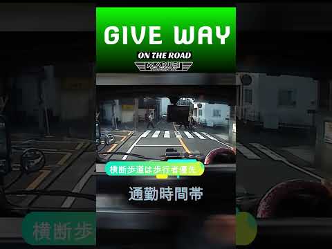 通勤時間帯の横断歩道【ドラレコ映像】