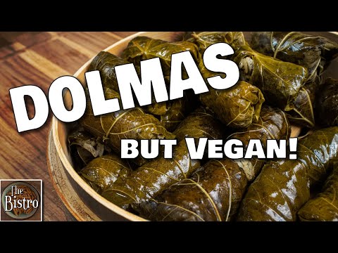 Dolmas!  Stuffed Grape Leaves - but VEGAN! - Easy Recipe