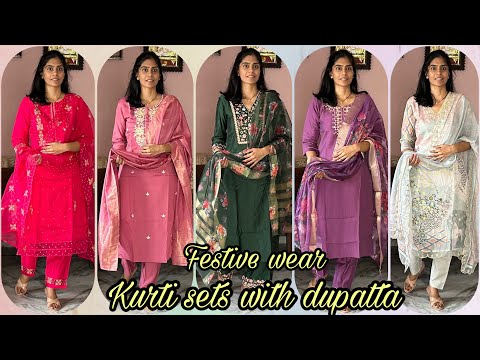 Festive wear kurti set with dupatta for women|Amazon great freedom festival upto 80% off|amazon haul