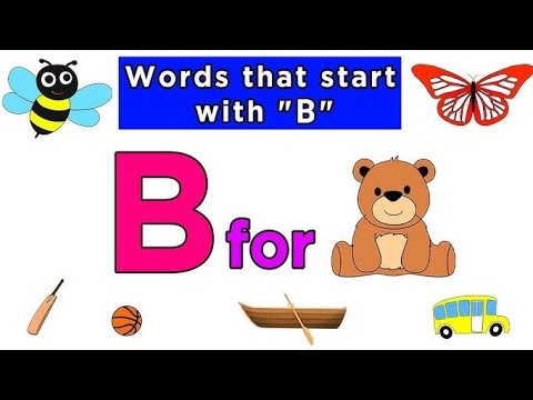 Letter B words for kids /phonics letter B/Words start with B/B letter words /B words/B for words