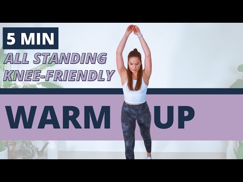 5 Min KNEE FRIENDLY Full Body Warm-Up Before Workout | All Standing Low Impact Warm-Up Exercises