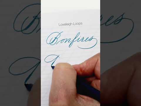 "Bonfires" Spencerian Script Quote | August #LetteringChallenge #ASMR #shorts