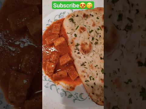 Dinner😋 #garlicnaan #paneer #pannerbuttermasala #tasty #shorts #ytshorts #sowmikitchen123