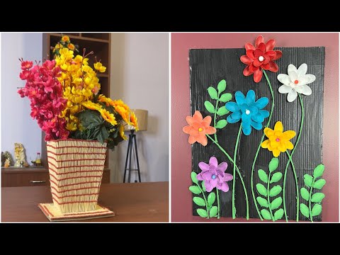 DIY Flower Vase and Floral Wall Art | Creative Home Decor Crafts