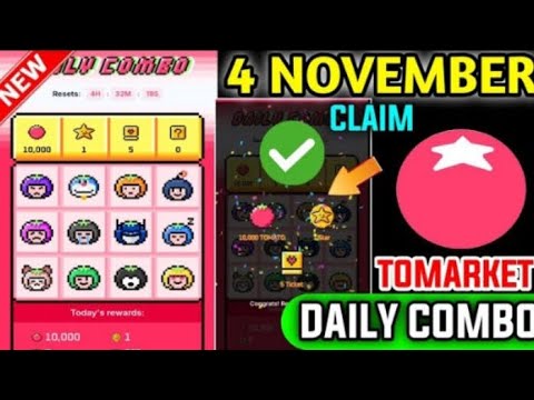 Tomarket Airdrop Combo 4 November | Tomarket Daily Combo Today |Tomarket SnapShot 4 November Crpto |