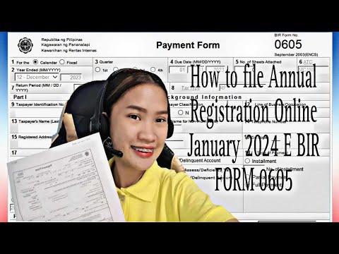 How to file Annual Registration Online January 2024 E BIR FORM 0605 | Cleah Araujo Belloga