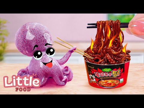 Cooking Made Easy!! Miniature Version of Seafood Black Bean Noodles 🌸 Little Food Cooking