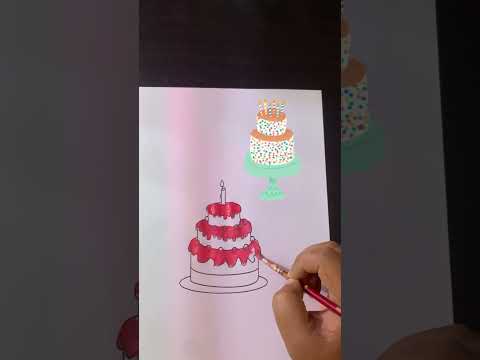 Birthday cake drawing for kids | #shorts #viral #kidsdrawing