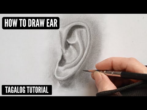 How to draw Ear step by step for beginner | Paano mag drawing ng Tainga | jesar art