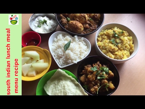 South Indian lunch meal menu recipe or weekend lunch menu