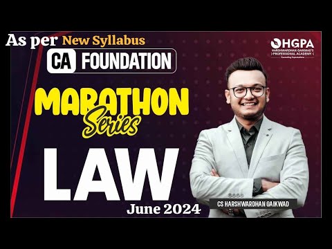 CA FOUNDATION LAW MARATHON | NEW SYLLABUS | ICAI | IMPORTANT QUESTIONS  ANSWER | HGPA