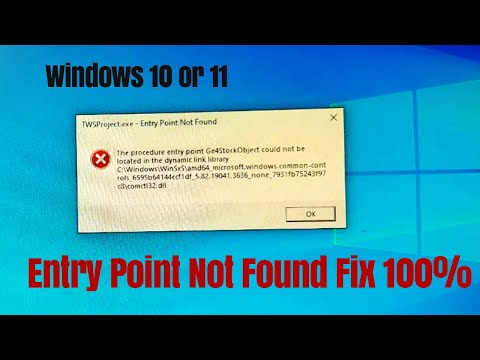 Entry Point Not Found Dynamic Link Library" Error Fixing In Windows 10 and 11