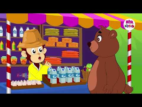 एक बन्दर ने खोली दुकान | Ek Bandar Ne Kholi Dukan Poem | Hindi Nursery Rhymes For Kids |Riya Kids TV