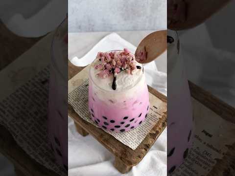 Making a Cherry Blossom Boba Drink 🌸