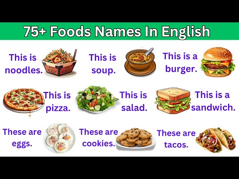 100 Food Names with Simple Sentences for Kids | Learn English Vocabulary | Food Names With Sentences