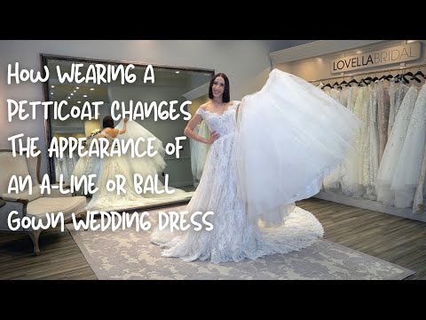 How Wearing a Petticoat/Underskirt Changes The Appearance of an A-line or Ball Gown Wedding Dress