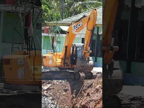 JCB excavator working on new road construction