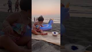 In the Beach! Baby Beach | Baby love Beach! 🤍 #babycutemoment #baby #babycute #beachbaby