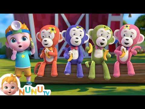 Five Little Monkeys + More Nursery Rhymes & Kids Songs | NuNu Tv