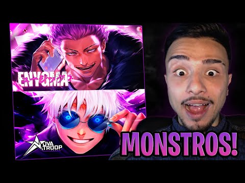 REACT 2 EM 1 Satoru Gojo | Novatroop & Hakari Kinji | Enygma (Jujutsu Kaisen) [Reagindo]