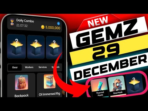 gemz daily combo today 29 december  | gemz daily combo card unlock kaise kare | gemz daily combo