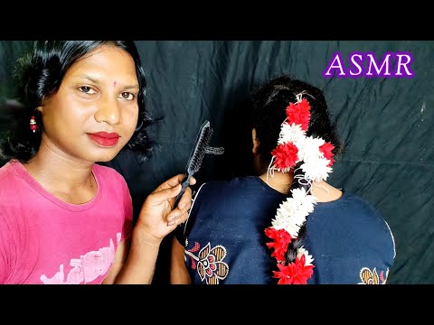 ASMR~ Does My Sweet Elder Bro Indian Classical Dancing Hair Binding Style (Tingles) @asmrsangi7044