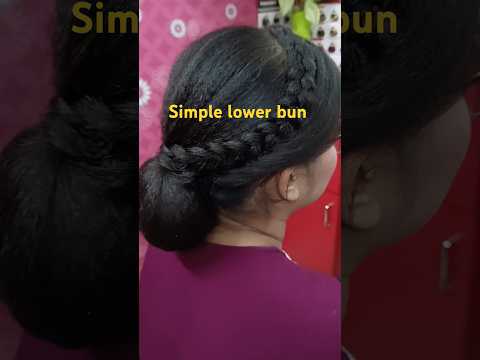 Simple Lower Hair Bun l Short Hairs Jooda Style #hairstyle #hairbun #styling #bunstyle #hairvideo