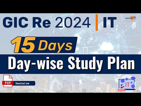 GIC Re IT 2024 | 15-Day Day-wise Study Plan | By Vidhika Mam