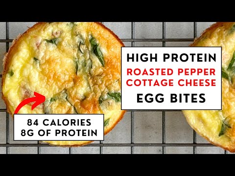 High-Protein Roasted Pepper & Goat Cheese Egg Bites – Easy Meal Prep Breakfast!