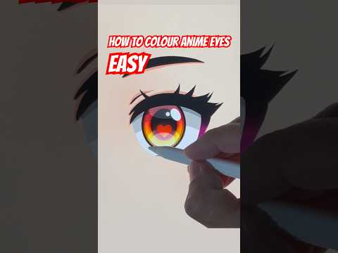 EASY How to Colour Anime Eyes - Girl #howtodraw #drawing #animeart