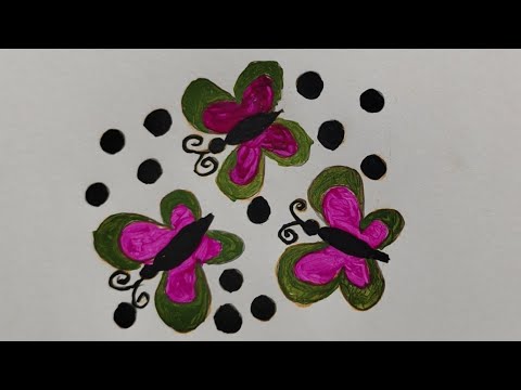 Unique Butterfly Kolam | Acrylic Butterfly Painting | mugglu #shorts #Art