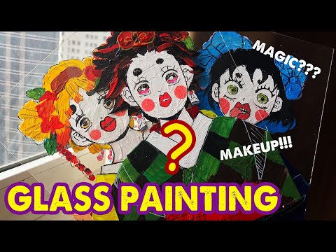 Surprising Paintings On Glass - Inosuke, Zenitsu and Tanjiro | Huta Chan