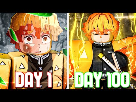 Spending 100 Days as ZENITSU AGATSUMA in Demonfall.. - Roblox