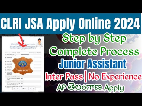 CLRI JSA Apply Online 2024 Telugu|CSIR CLRI Junior Secretarial Assistant Application Form 2024