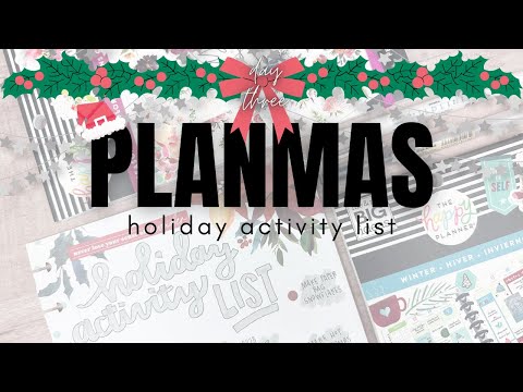 Holiday Activity List | PLANMAS Day 3